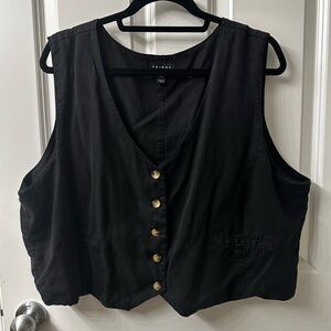 Tribal brand XXL black cropped 5-button vest